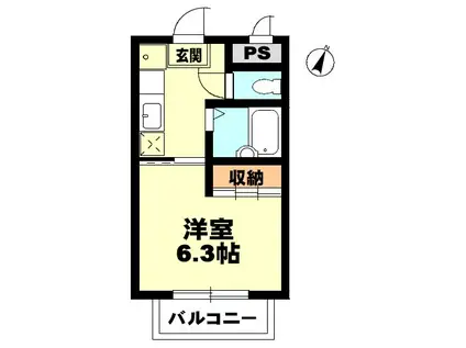 アトム7-ARK(1K/3階)の間取り写真