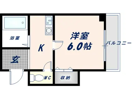 エイチ・ツーオー小阪(1K/2階)の間取り写真