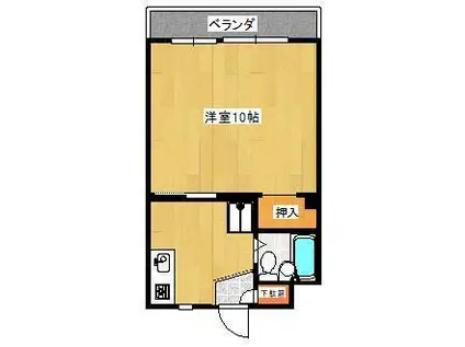 ドミールSS(1K/3階)の間取り写真