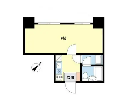 菱和パレス上馬(1K/1階)の間取り写真