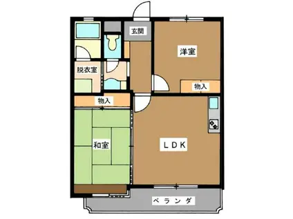 V・スクエアSUGITA(2LDK/1階)の間取り写真