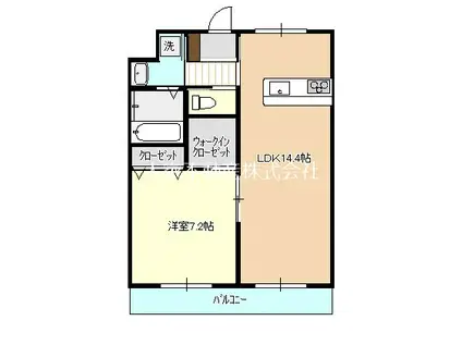 グローリー小船越I(1LDK/4階)の間取り写真