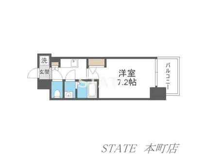 フォーリアライズ弁天町ノビア(1K/9階)の間取り写真