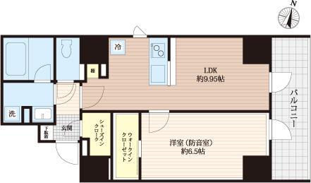 フィシオ飯田橋(1LDK/3階)の間取り写真
