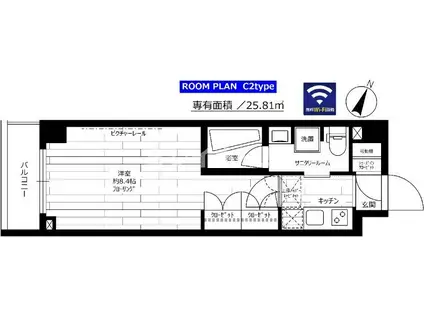 グランドコンシェルジュ大森本町Iアジールコート(1K/6階)の間取り写真