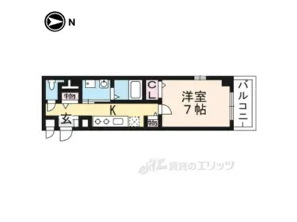 サザン 京央(1K/4階)の間取り写真