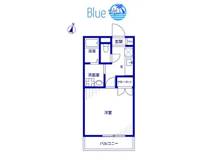 アンプル―ル フェ―ル ブゥルジョン(1K/1階)の間取り写真