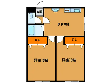 トクトラストI(2LDK/1階)の間取り写真