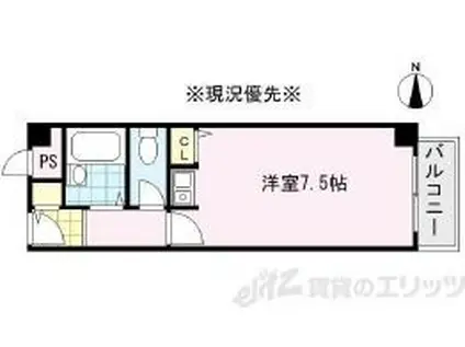 サンフォレスト新中条(1K/3階)の間取り写真