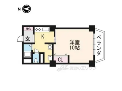 二条プラザ(1K/7階)の間取り写真