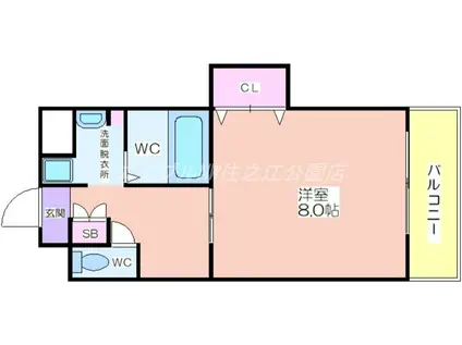 プレサンスフジ(1K/3階)の間取り写真