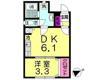 ブランシュール板橋(1DK/1階)の間取り写真