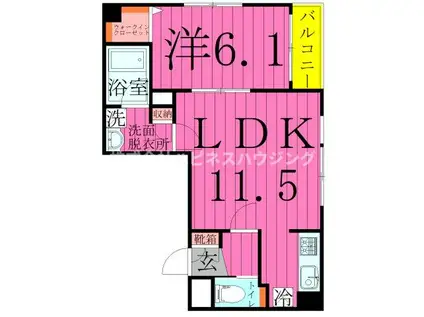アンジェリークトキワI(1LDK/4階)の間取り写真