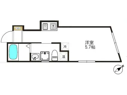 トライベッカ武蔵小山(ワンルーム/B1階)の間取り写真
