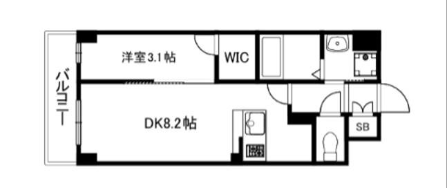 京福電鉄嵐山本線 山ノ内駅(京都) 徒歩13分 7階建 築1年(1DK/7階)の間取り写真