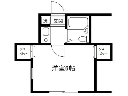 PERLE(1K/2階)の間取り写真