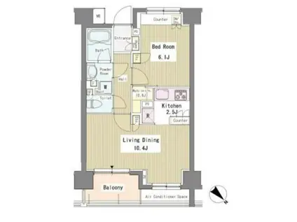 リベルテ島(1LDK/7階)の間取り写真