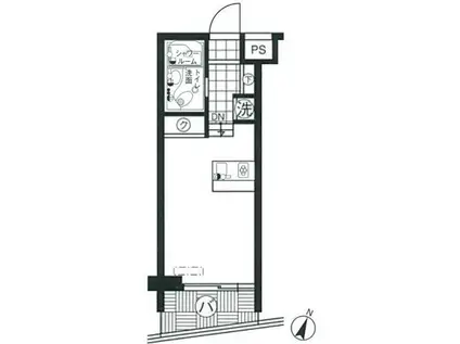 スカイコート学芸大学壱番館(1K/2階)の間取り写真