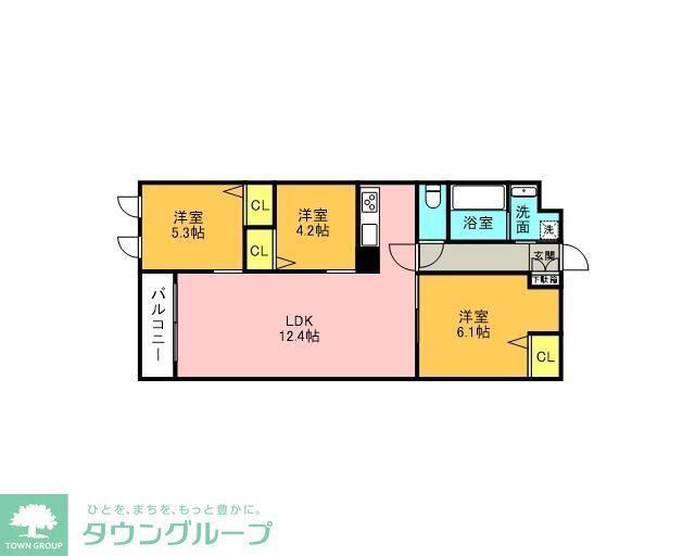 THE BELUGA 世田谷 RESIDENCE(2SLDK/1階)の間取り写真