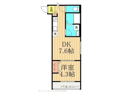 レジデンス東駒形(1DK/1階)の間取り写真