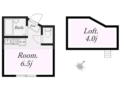 ユナイト七島アルカシオン(ワンルーム/2階)の間取り写真