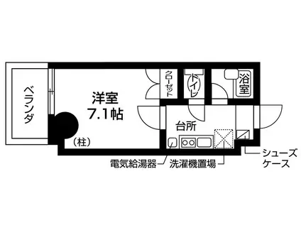 松ロイヤルビル(1K/7階)の間取り写真