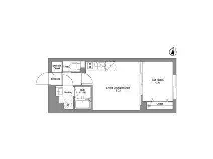 タスキ リシェス 池上(1LDK/3階)の間取り写真
