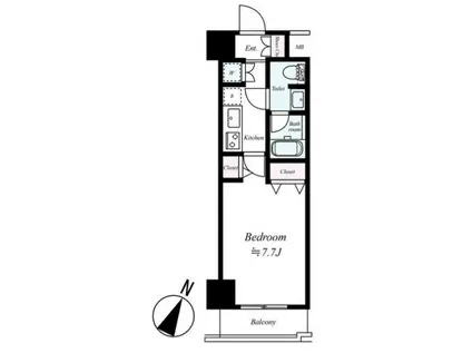 パレステュディオ渋谷本町(1K/7階)の間取り写真