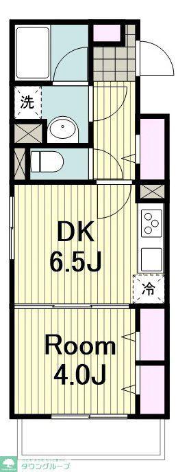 KOMORELE(1DK/2階)の間取り写真