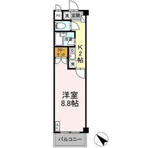 タイムD1(1K/2階)の間取り写真