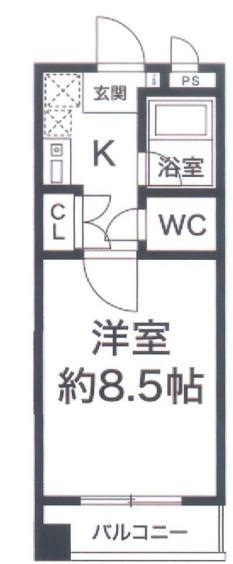 サンライズマンション(1K/3階)の間取り写真