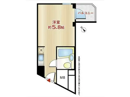 ソフトタウン青山(ワンルーム/2階)の間取り写真