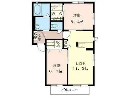 ビラ・トノウチ(2LDK/1階)の間取り写真