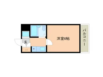 プラネット東塚口(1K/4階)の間取り写真