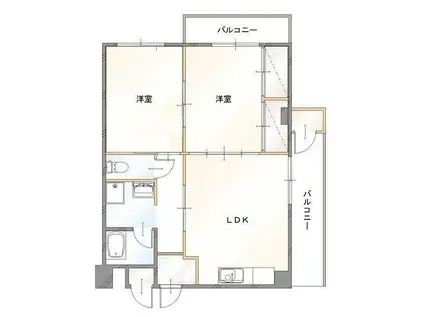 グローリオ美術館通(2LDK/4階)の間取り写真