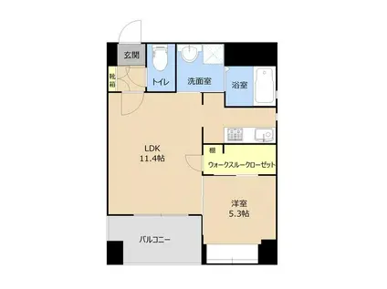 LIBTH白川公園(1LDK/9階)の間取り写真