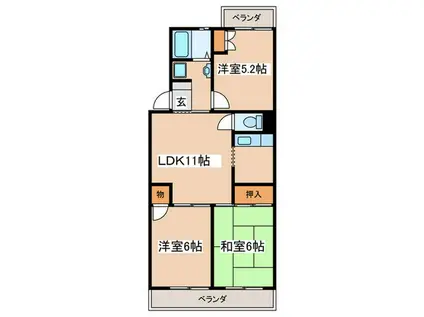グレイスコート(3LDK/3階)の間取り写真