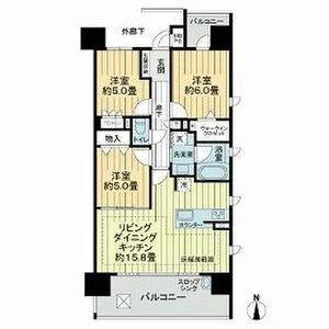 ライオンズ名古屋ステーションアクシス(3LDK/3階)の間取り写真