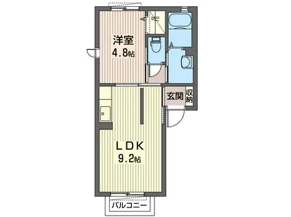 サンフォレスト(1LDK/1階)の間取り写真