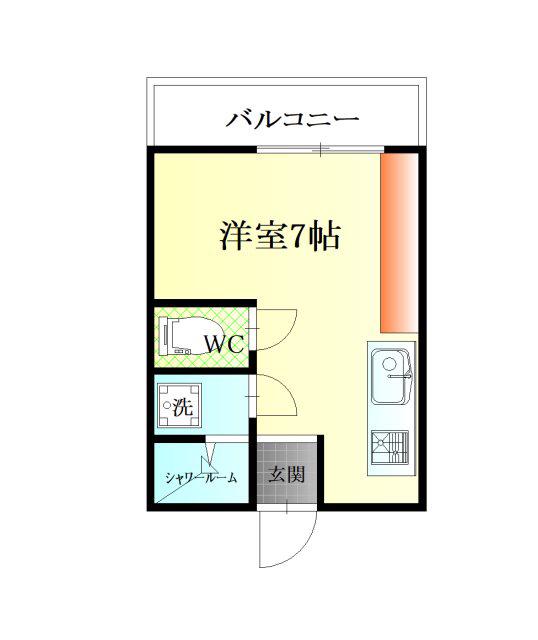 日栄ビル(1K/3階)の間取り写真