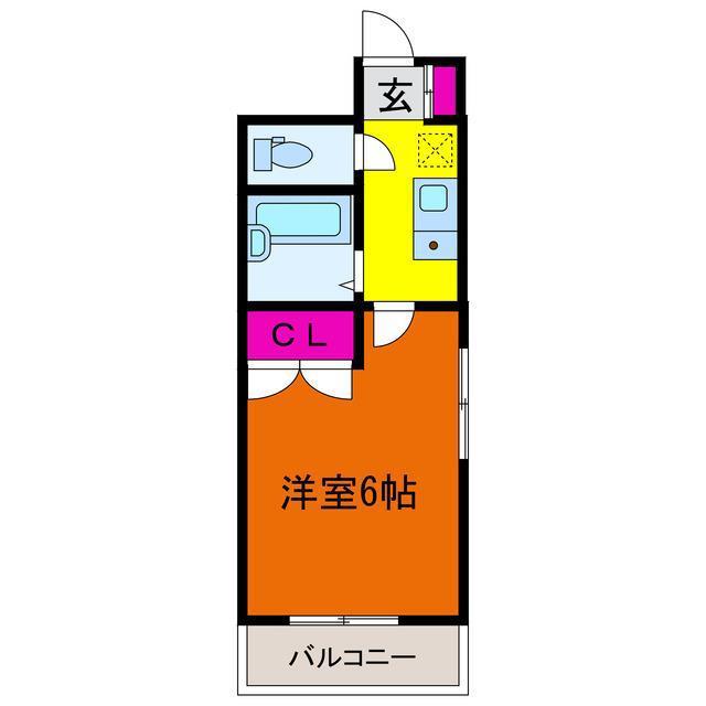 ラ・ヴィラ天神(1K/4階)の間取り写真