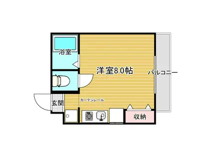 EMIRIA(ワンルーム/1階)の間取り写真