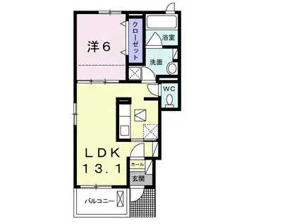 アーヴィンデイルI(1LDK/1階)の間取り写真