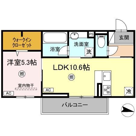 クオリティパレス千華(1LDK/2階)の間取り写真
