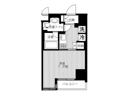 セリーズ門前仲町(1K/1階)の間取り写真