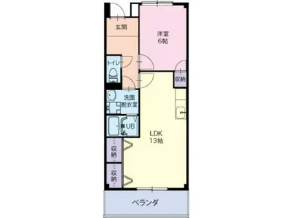 タキオン(1LDK/1階)の間取り写真