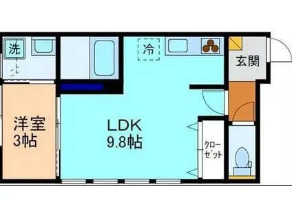 サン・ステージ野村(1LDK/2階)の間取り写真