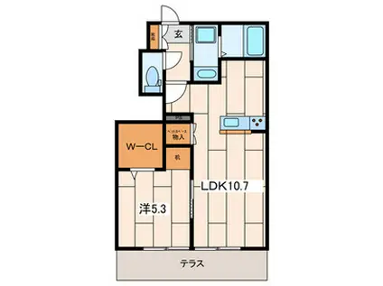 シエルブルー(1LDK/1階)の間取り写真