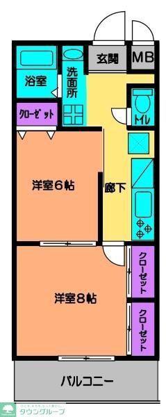 アグリふじみ野(2K/1階)の間取り写真