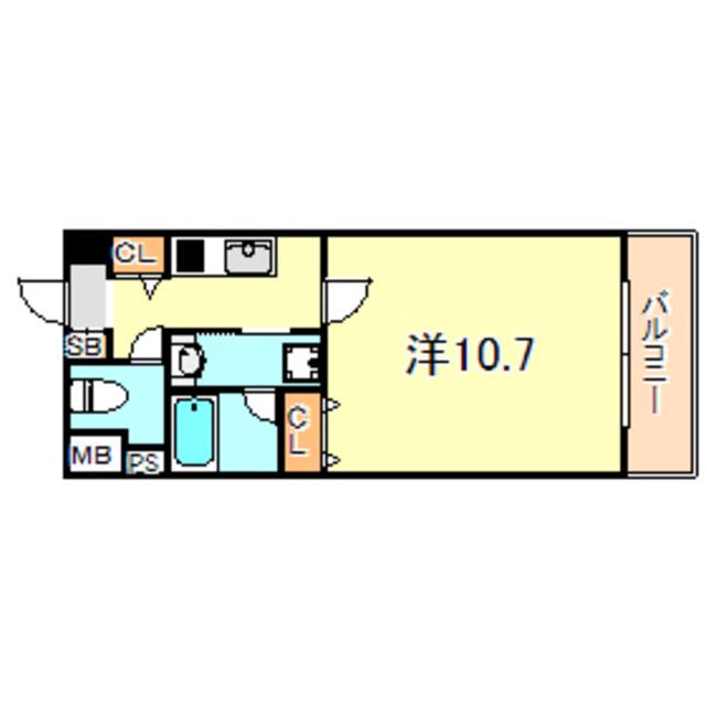 YKハイツ西明石II(1K/6階)の間取り写真